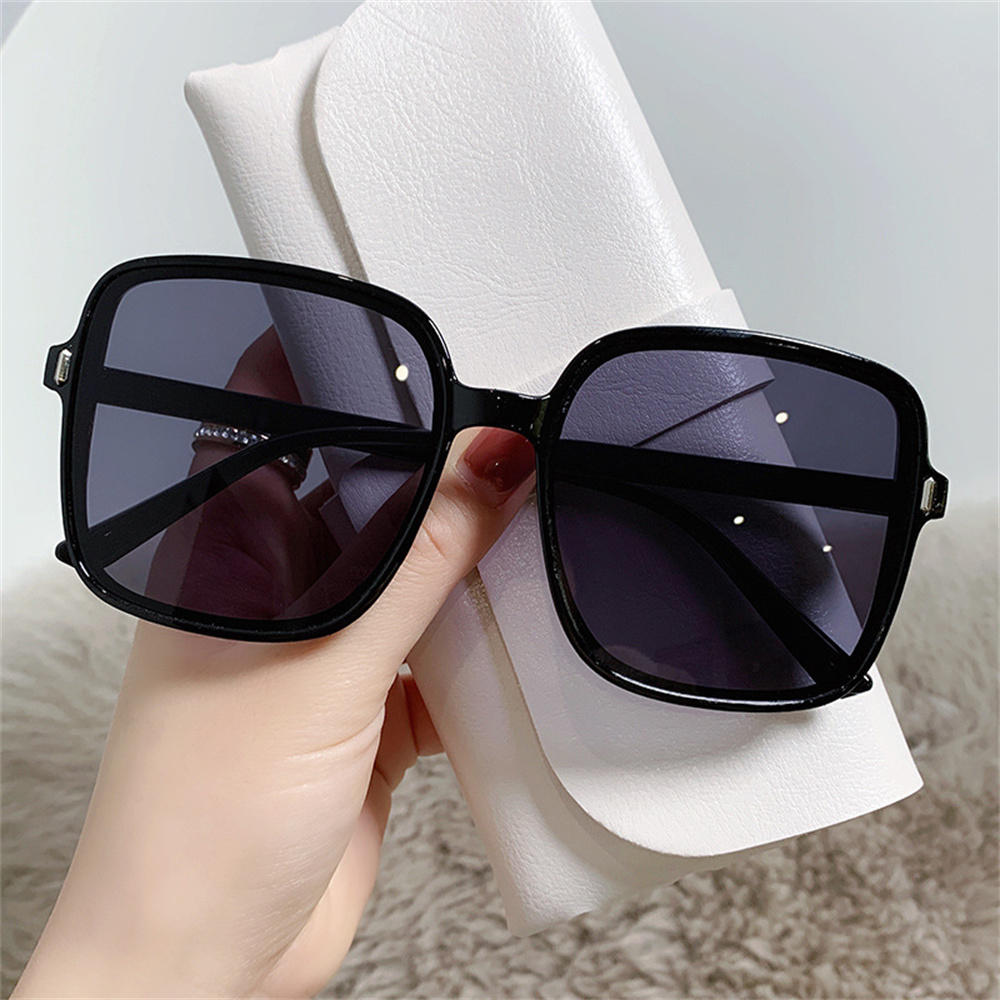 Men Women Anti-blue Light Glasses Frame Vintage Large Square Eyeglasses Blocking Blue-ray Oversized Spectacles Frames A65397