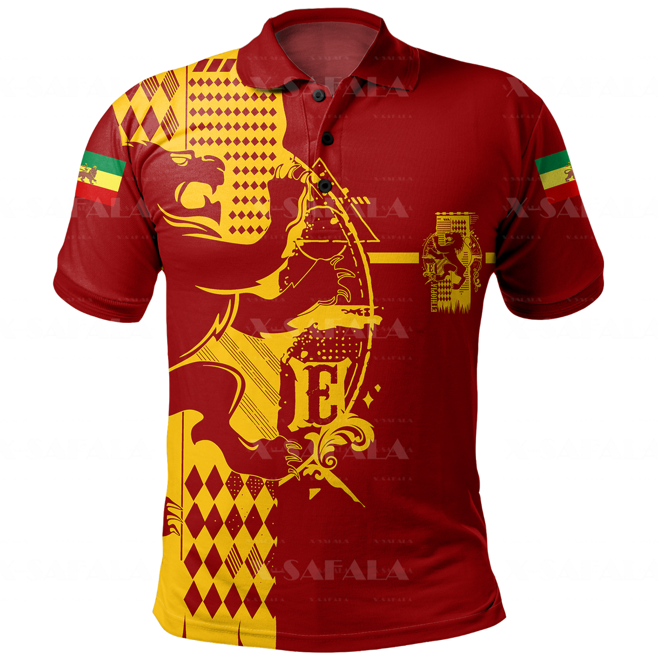 Lion Of African Ethiopian Nation Reggae 3D Print Polo Shirt Mens Collar Short Sleeves StreetWear Casual Tops New Summer Clothing