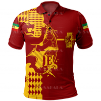 Lion Of African Ethiopian Nation Reggae 3D Print Polo Shirt Men Collar Short Sleeve StreetWear Casual Tops New Summer Clothing