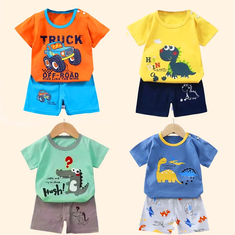 Children's Sets mother Kids Clothes Boys Girl T-shirt Shorts 2PCS Summer Cotton Short sleeve Baby Children Clothing Toddler Suit