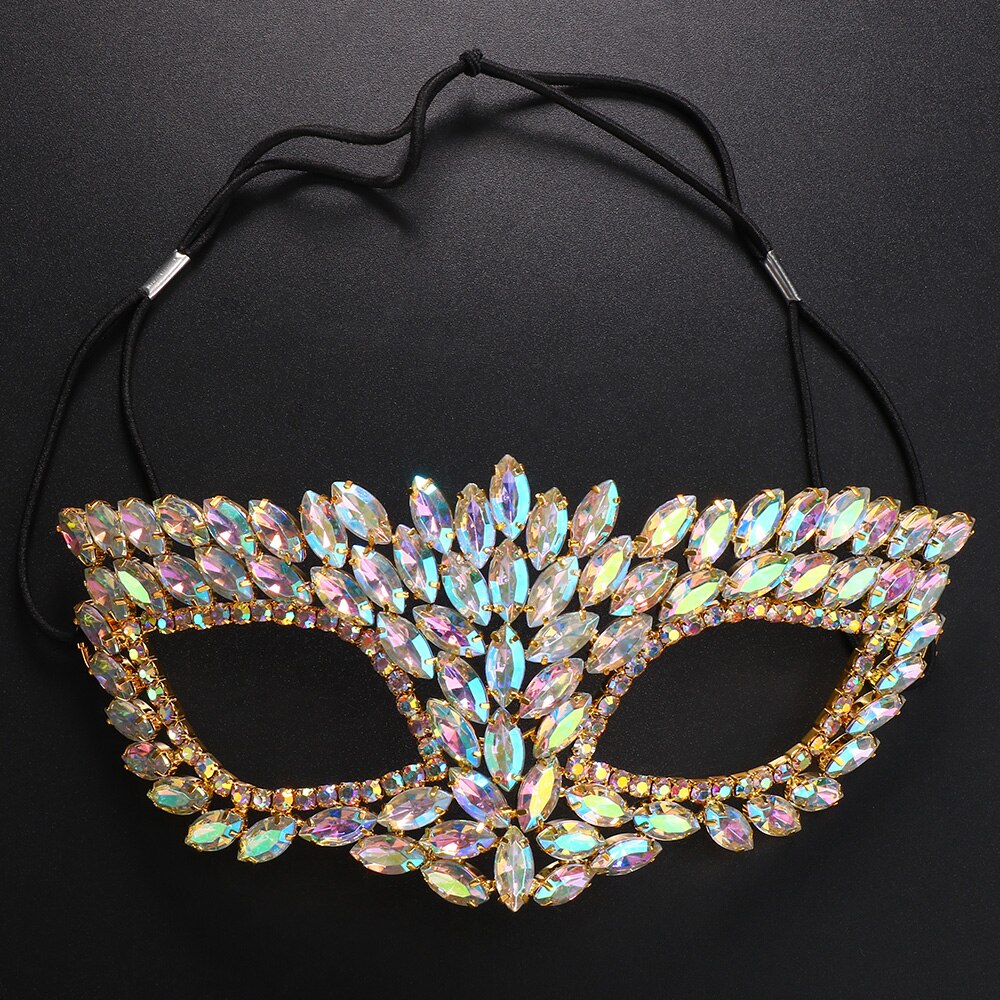 Stonefans Masquerade Mask for Crystal Venetian Party Decor Mardi Gras Sexy Masks Costume Accessory for Women Halloween Fashion