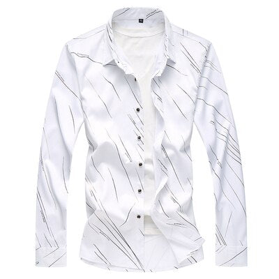 2021 Autumn New Men's Printed Shirt Fashion Casual