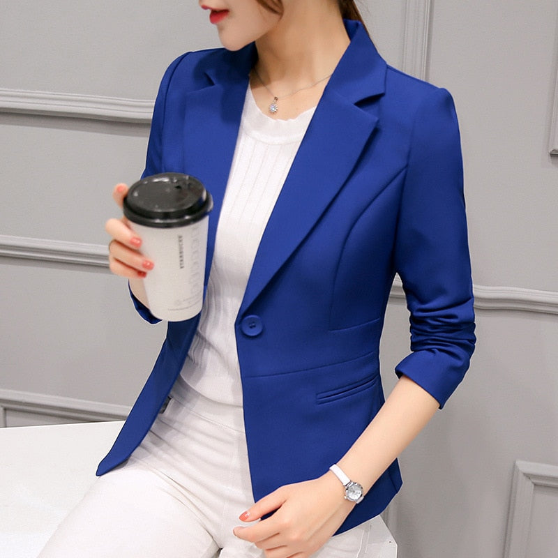 Women's Blazer 2022 Red Long Sleeve Blazers Pockets Jackets Coat Slim Office Lady Jacket Female Tops Suit Blazer Femme Jackets