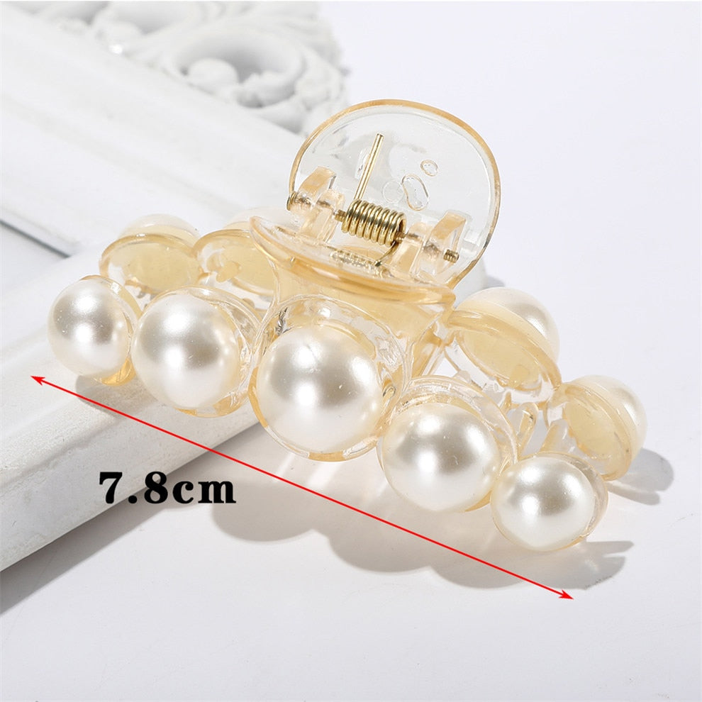 AWATYR 2021 New Hyperbole Big Pearls Acrylic Hair Claw Clips Big Size