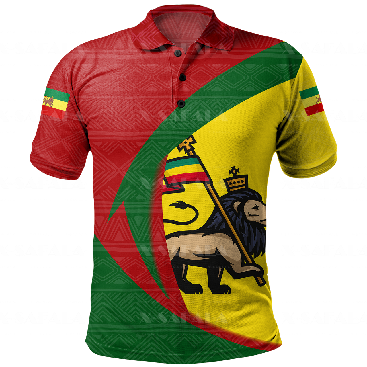 Lion Of African Ethiopian Nation Reggae 3D Print Polo Shirt Men Collar Short Sleeve StreetWear Casual Tops New Summer Clothing