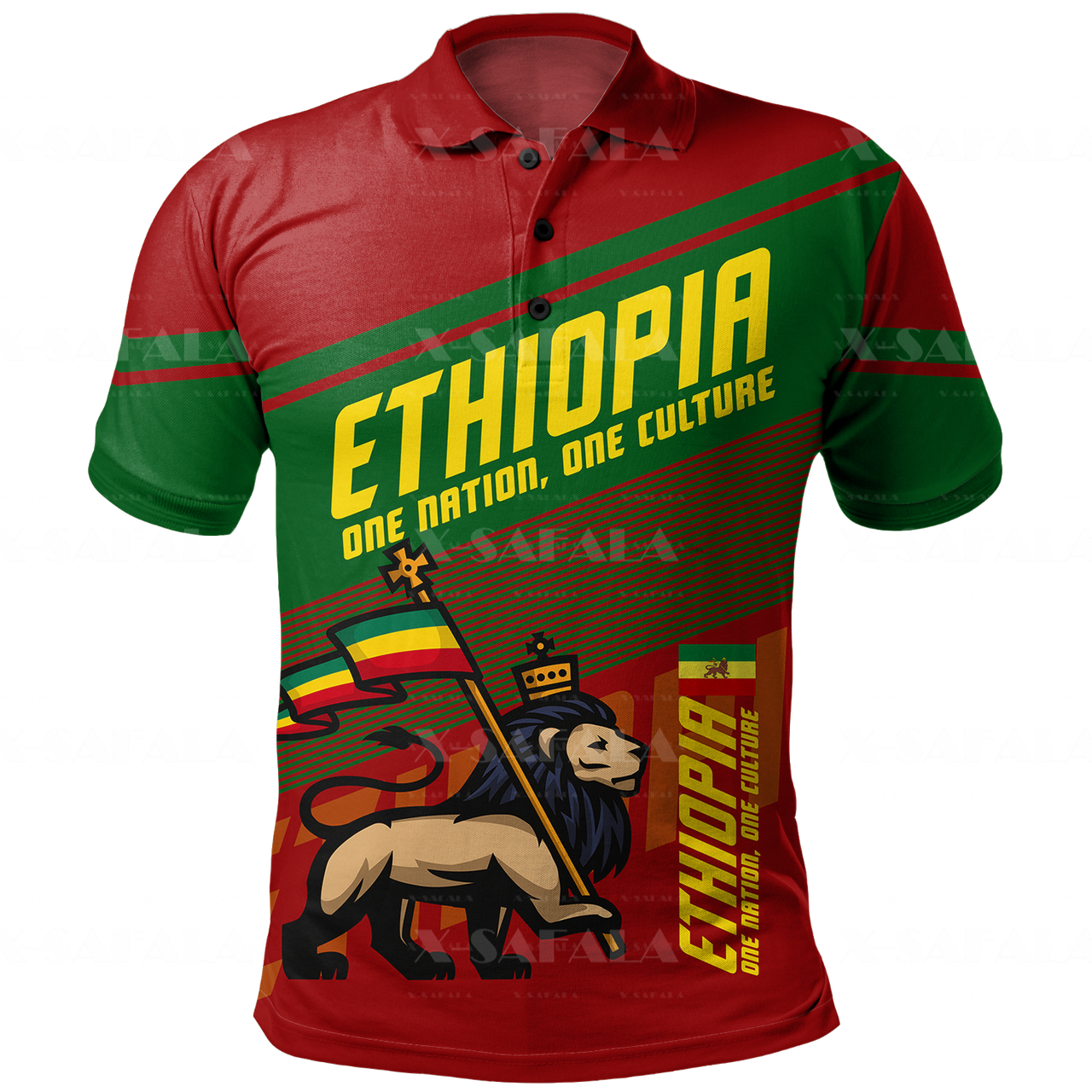 Lion Of African Ethiopian Nation Reggae 3D Print Polo Shirt Men Collar Short Sleeve StreetWear Casual Tops New Summer Clothing