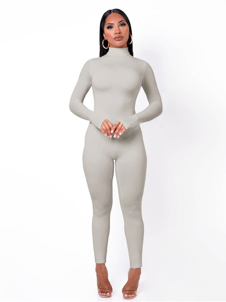 Habbris Sexy Jumpsuit Women 2022 Long Sleeve Turtleneck Rompers