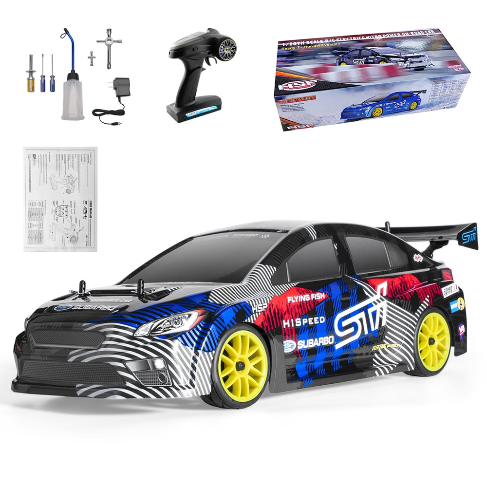 HSP RC Car 4wd 1:10 On Road Racing Two Speed Drift Vehicle Toys 4x4 Nitro Gas Power High Speed Hobby Remote Control Car