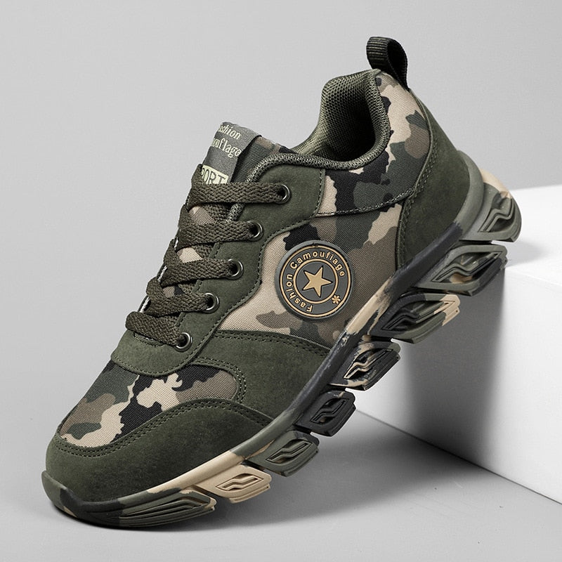 Fashion Sneakers for Men Outdoor Army Green Casual Shoes Men Camouflage Comfortable Mans Walking Footwear Lovers Size 36-44