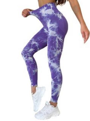 Women Tie Dye Leggings Sexy Fitness Seamless Gym Push up High Waist Sport Pants