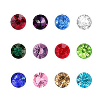 12pcs/Lot Fashion 3mm 4mm 5mm Round Glass Charms Birthstone January To December  Charms Locket