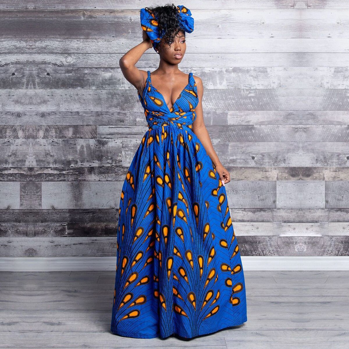 Sexy African Dresses for Women Print Clothing Formal Dresses Party Wear Sexy Ladies Clothes