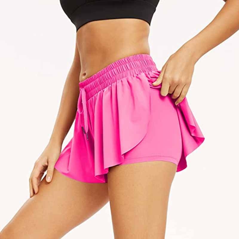 New skorts for women Spring/summer 2023 Fashion Women's Sports Running with Pocket Drawstring Plastic Waist Soft Skirt Pants