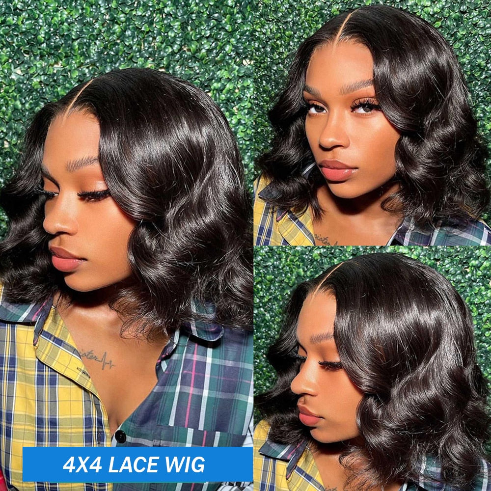 Body Wave Bob Wig Lace Front Human Hair Wigs 13x4 Short Bob Wig