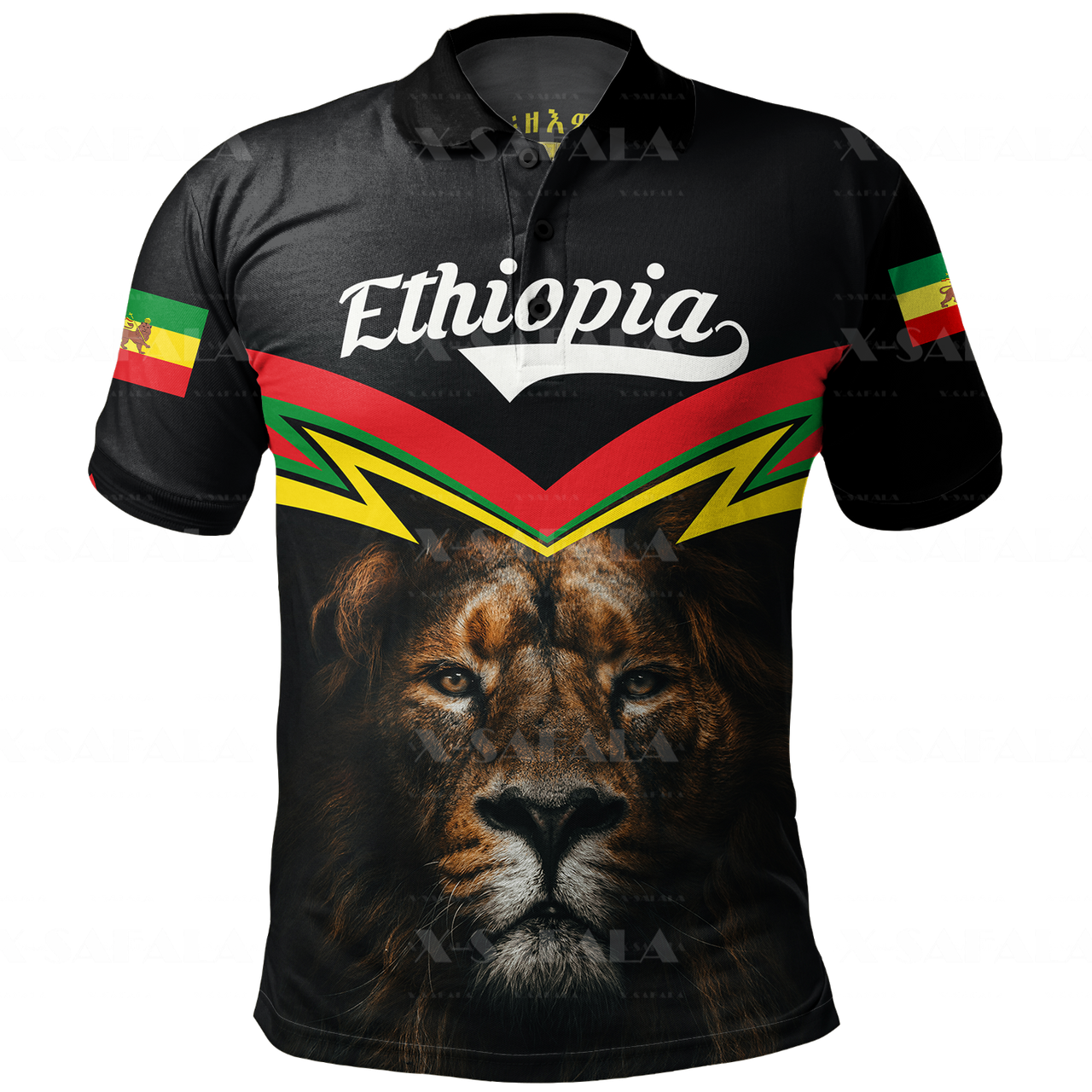 Lion Of African Ethiopian Nation Reggae 3D Print Polo Shirt Men Collar Short Sleeve StreetWear Casual Tops New Summer Clothing