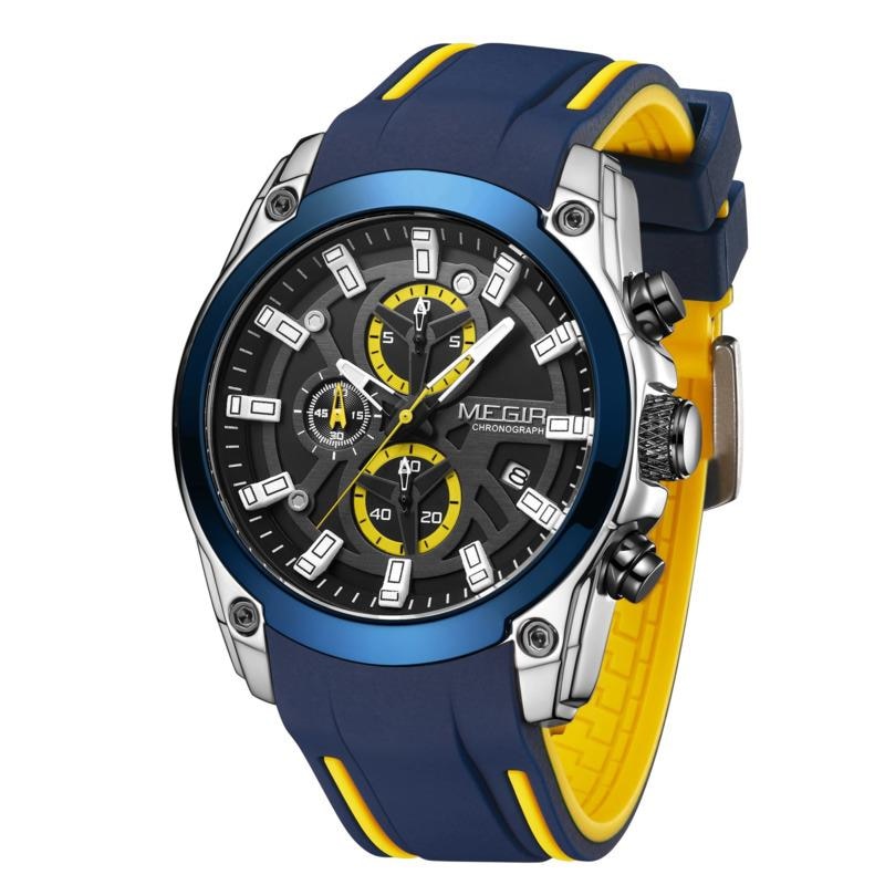 Quartz Watch For Men Original Blue Sport Top Luxury Chronograph WristWatch Military Luminous Big Dial Men Watch Reloj Hombre