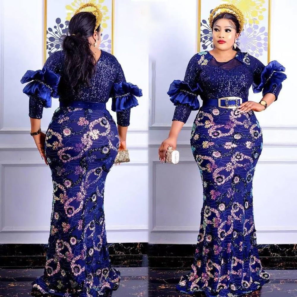 MD African Women Plus Size Evening Dresses Wedding Party Long Luxury Sequin Gown Bodycon Mermaid Dress Ankara Ladies Clothing MD African Women Plus Size Evening Dresses Wedding Party Long Luxury Sequin Gown Bodycon Mermaid Dress Ankara Ladies Clothing