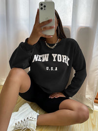 New York USA Letter Prints Womens Sweatshirts Vintage Hip Hop Casual Long Sleeves Street Fashion Clothes All-match Woman Hoodies