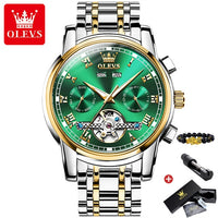 OLEVS Original Watch For Men Automatic Mechanical Watch Top Brand Luxury Tourbillon Wristwatch Classic Male Black Watches  6607