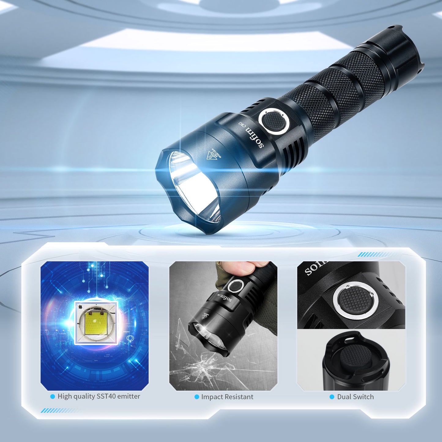 Sofirn C8G Powerful 21700  LED Flashlight SST40 2000lm 18650 Torch with ATR 2 Groups Ramping Indicator