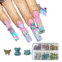 A Box Popular Mixed 3d Nails Art Butterflies Bear Cats Charms DIY  Manicure Decorations Accessories Supplies