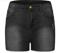 Sexy 2022 Summer New Grey Blue High Waist Ripped Denim Shorts