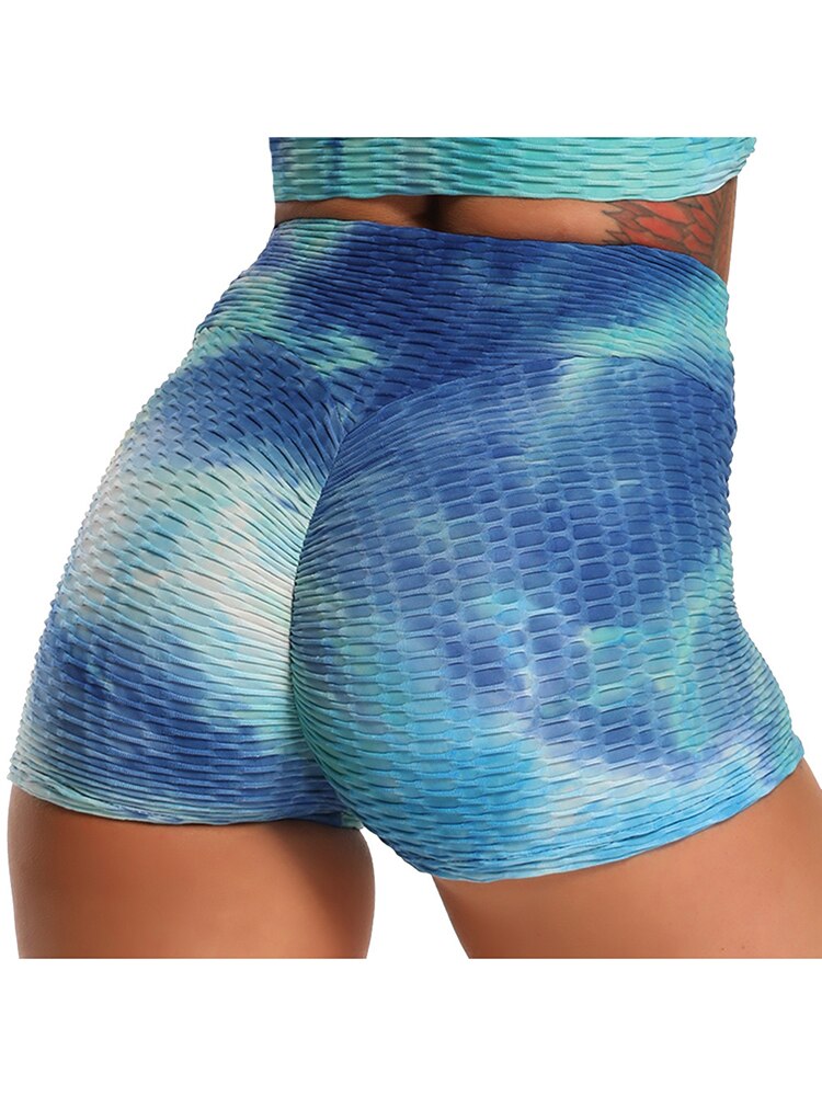 Printed Shorts Women Sexy Push Up Fitness Short Legging High Waist Gym Trunks Running Tights Sportswear