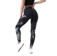 Women Tie Dye Leggings Sexy Fitness Seamless Gym Push up High Waist Sport Pants