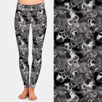 LETSFIND Fashion 3D Gothic Design Skulls and Silver Chains Print Leggings High Waist Soft Slim Women Sexy Leggings