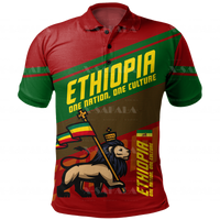 Lion Of African Ethiopian Nation Reggae 3D Print Polo Shirt Mens Collar Short Sleeves StreetWear Casual Tops New Summer Clothing