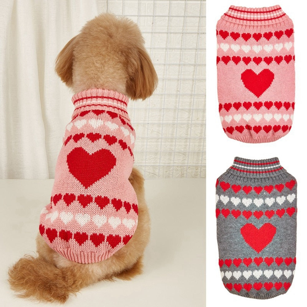 Valentines Day Pet Clothing Winter Warm Dog Coat Cat Sweater for Small Medium Dogs Chihuahua Bulldogs Puppy Lover Costume