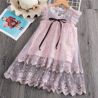 Baby Girl Summer Princess Dress Mesh Chiffon Cake Layers Tutu Outfit  Birthday Party  Dresses