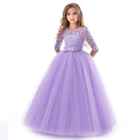 Teen Girl Evening Party Long Dress 5-14Y Girl Formal School Ceremony Outfit Kids Christening Costume White first Communion Dress