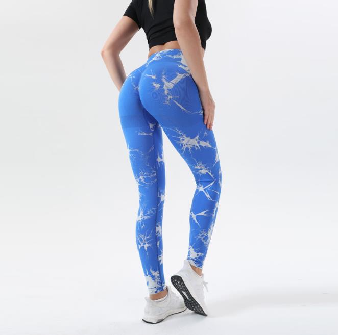 Women Tie Dye Leggings Sexy Fitness Seamless Gym Push up High Waist Sport Pants