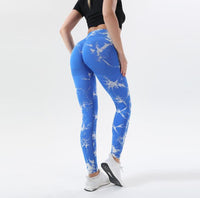 Women Tie Dye Leggings Sexy Fitness Seamless Gym Push up High Waist Sport Pants