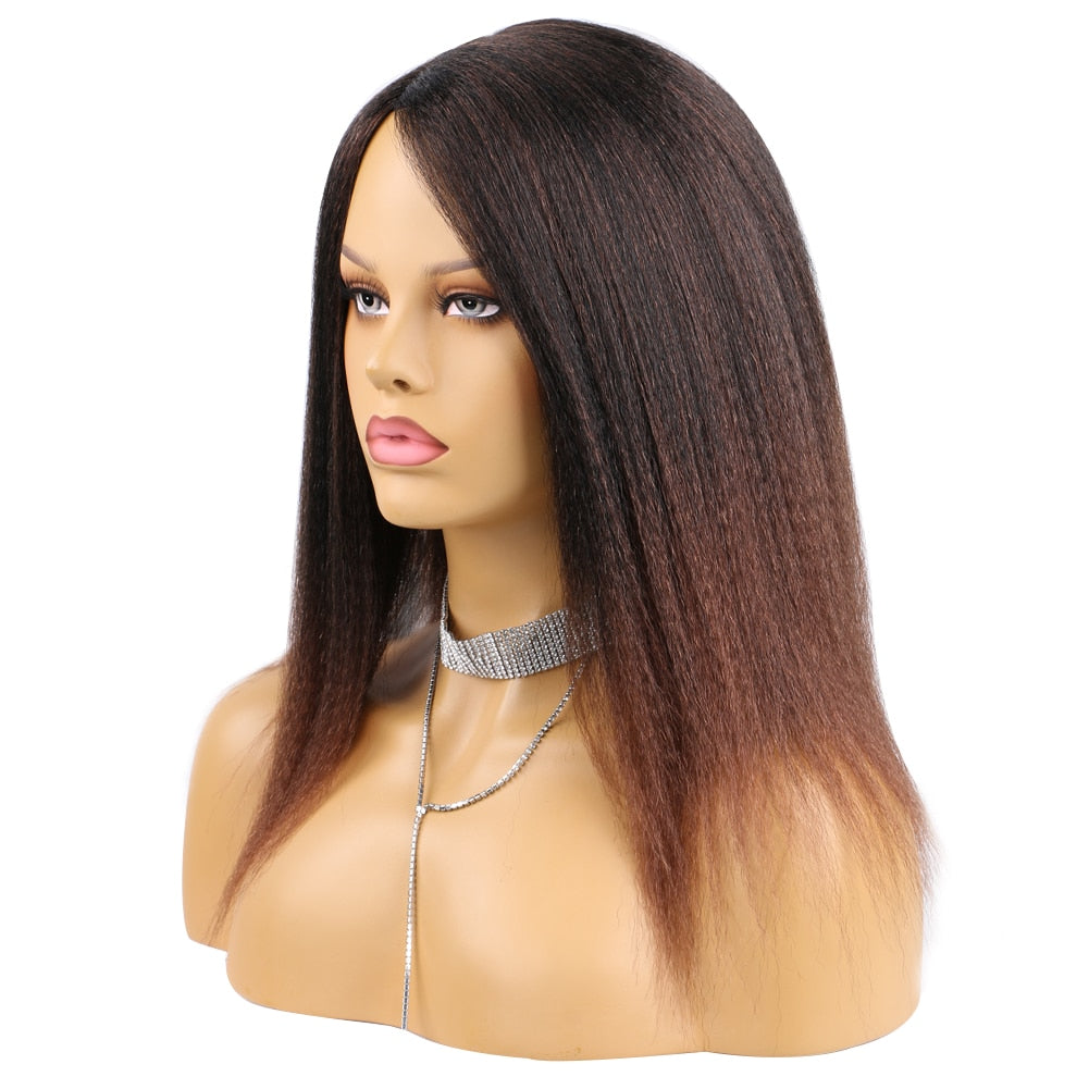 14 Inch Synthetic Yaki Hair Wig Natural Soft Afro Kinky Straight Hair