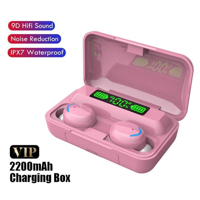 TWS Bluetooth Earphones 2200mAh Charging Box Wireless Headphone Fone Stereo Wireless Headset with Mic Sports Waterproof Earbuds