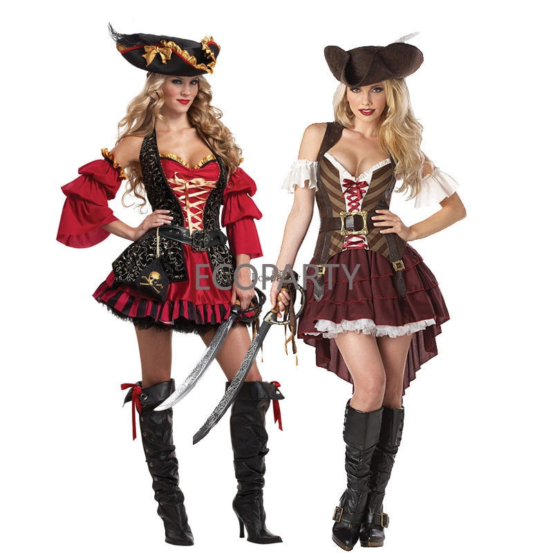 2023 Carnival Halloween Caribbean Pirates Costume Captain Huntress Clubwear Play Suit Cosplay Fancy Party Dress 20