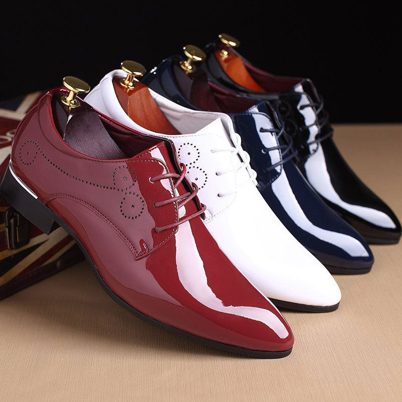 Men's Classic Retro Brogue Shoes Leather Mens Lace-Up Dress Business Office Shoes Men Party Wedding Oxfords Sizes 38-48