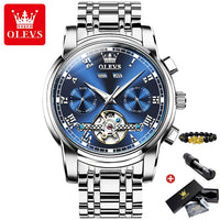 OLEVS Original Watch For Men Automatic Mechanical Watch Top Brand Luxury Tourbillon Wristwatch Classic Male Black Watches  6607