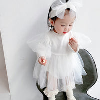 Baby Girl Long Sleeve Jumpsuit Spring Korean Version Puff Sleeve Baby Girl Clothes Dress