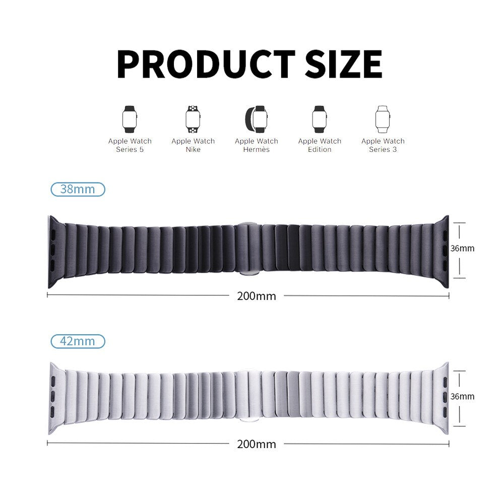 Stainless Steel strap for Apple Watch band 44mm 40mm 45mm 41mm 49mm 42mm 38mm Metal Bracelet iWatch series 7 se 6 3 4 5 Ultra 8