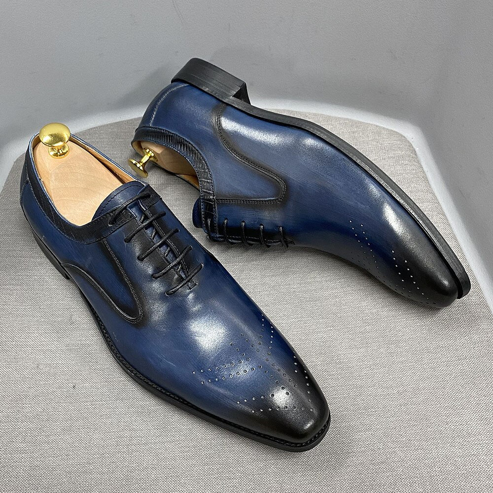 2022 New Genuine Leather Men&#39;s Dress Shoes Handmade