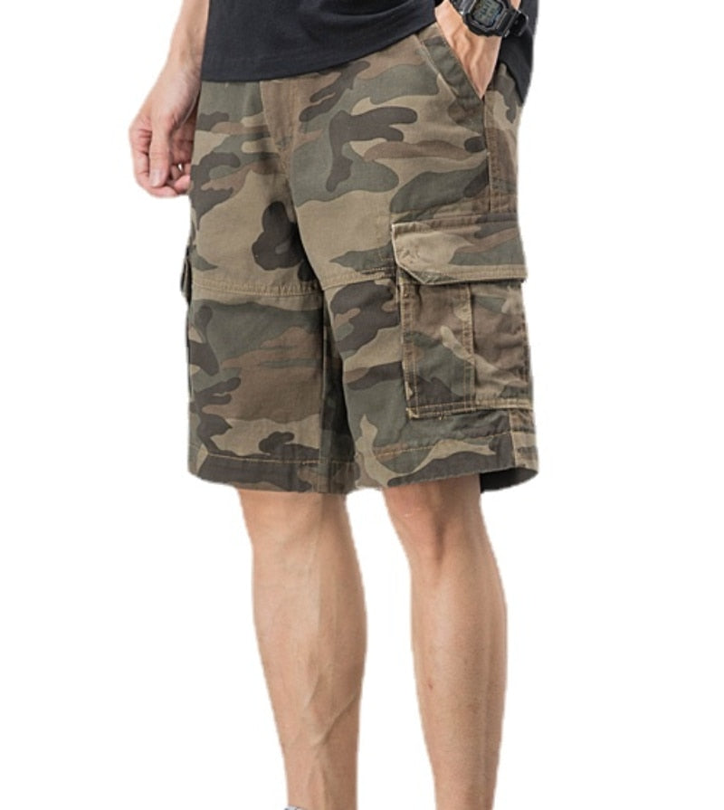 Men's Camouflage Cotton Cargo Shorts Baggy Large Size Five-point Pants