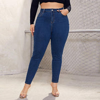 Plus Size Skinny Jeans For Women High Waist Stretch Denim Trousers Mom Jeans Pencil Pants Casual Comfort Trousers Oversize