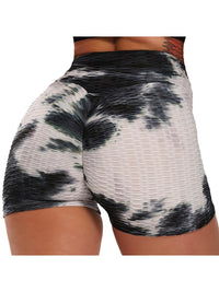 Printed Shorts Women Sexy Push Up Fitness Short Legging High Waist Gym Trunks Running Tights Sportswear