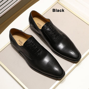 2022 New Genuine Leather Men&#39;s Dress Shoes Handmade