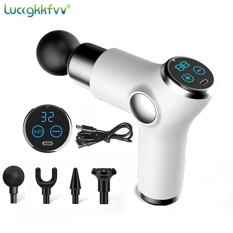 Massage Gun 32 Speed Deep Tissue Percussion Muscle Massager Fascial Gun For Pain Relief Body And Neck Vibrator Fitness