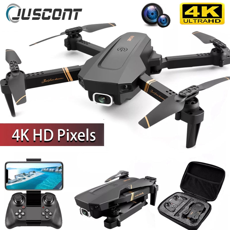 V4 RC Drone 4K/1080P HD Wide Angle Camera WiFi Fpv Dual Camera Foldable Quadcopter Real Time Transmission Helicopter Toy