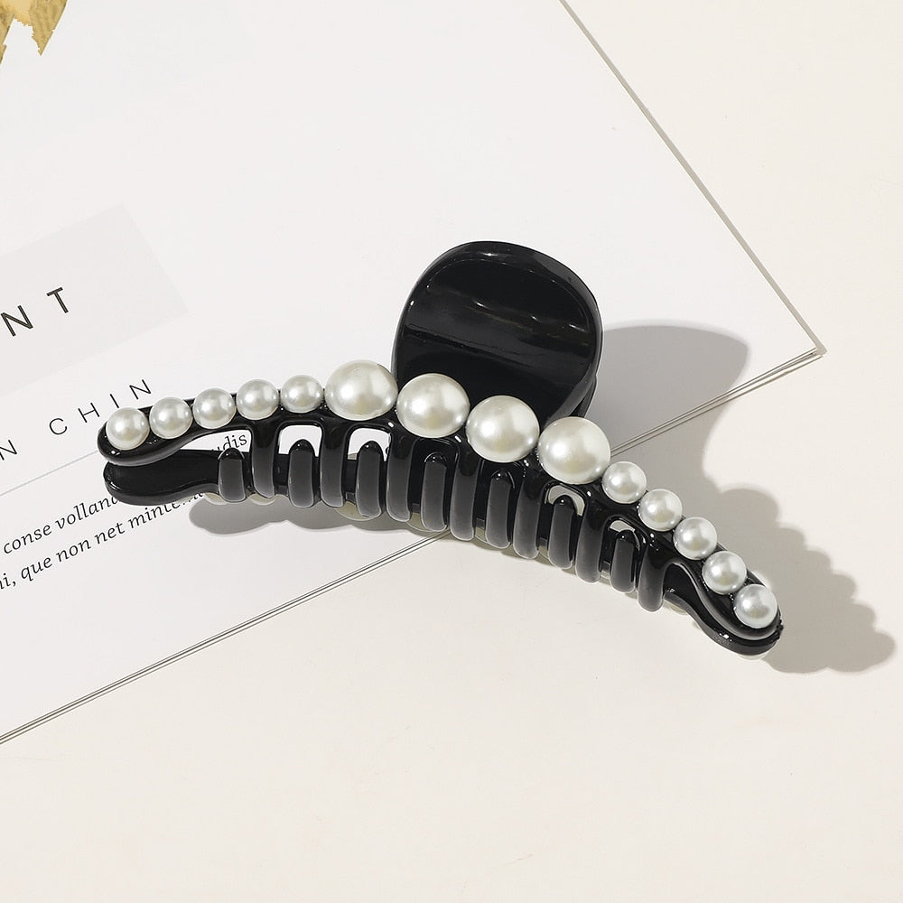 AWATYR 2021 New Hyperbole Big Pearls Acrylic Hair Claw Clips Big Size